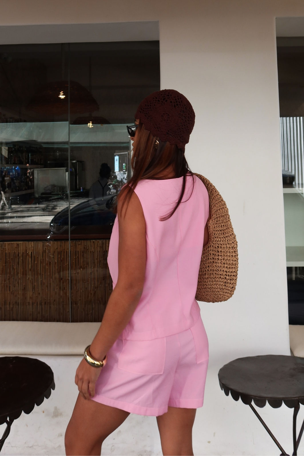 Colete Alfaiataria Decote Alto com Botões Prata 3 Cores