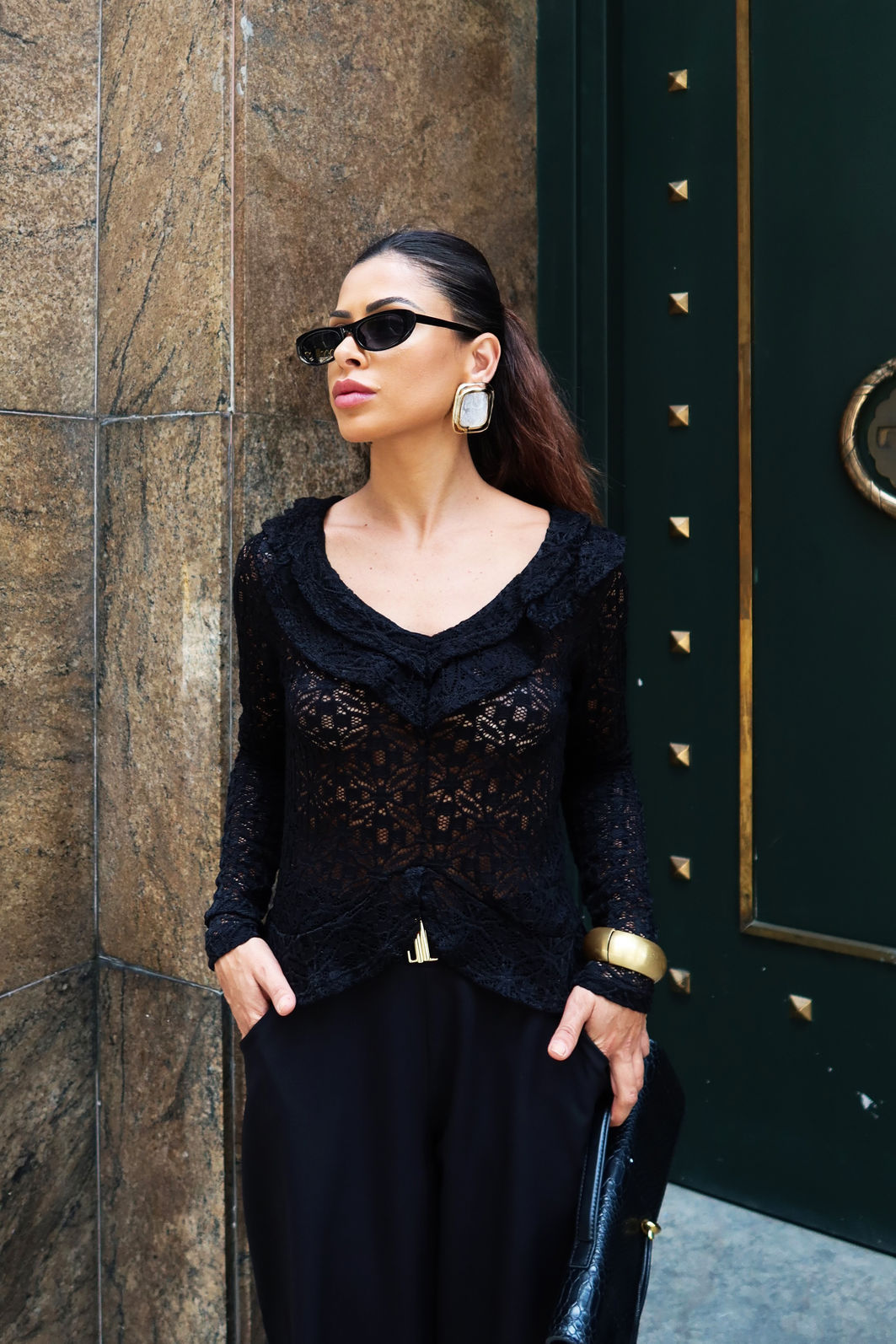 Blusa Babados Renda Boho Manga Longa 2 Cores