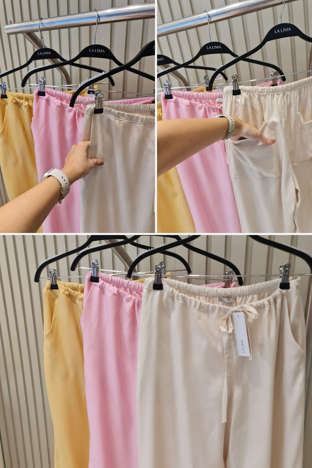 Calça Soltinha com Cinto Ajustável 3 Cores Calça Soltinha com Cinto Ajustável 3 Cores