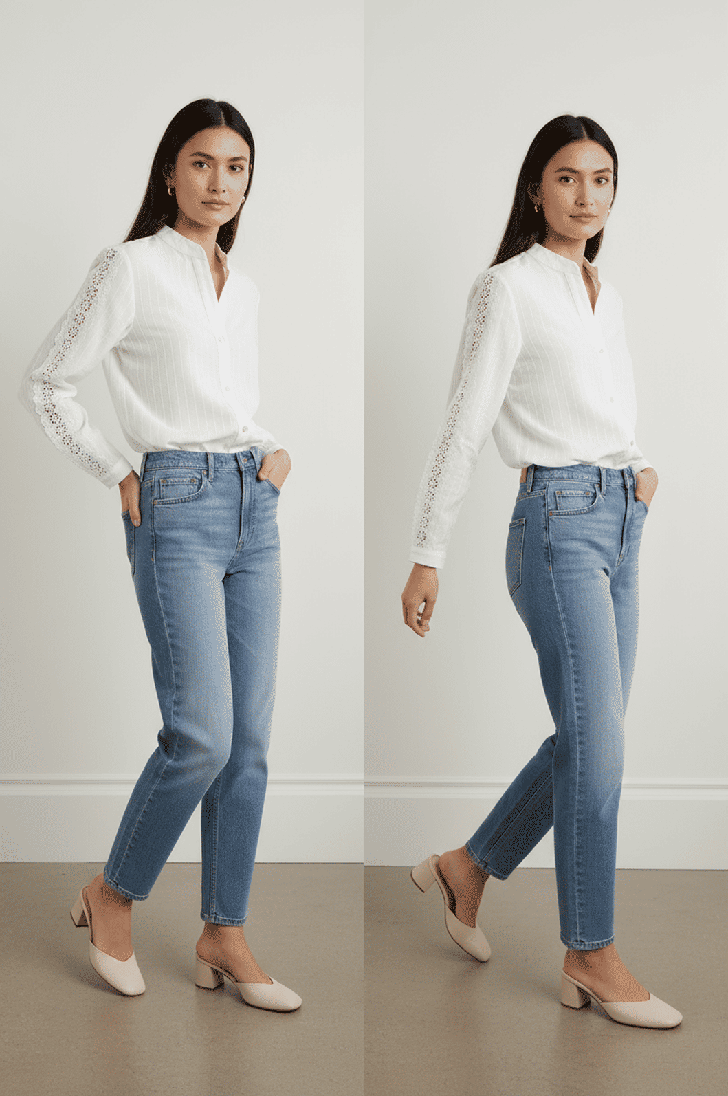 Camisa Renda Bordada 2 Cores Camisa Renda Bordada 2 Cores