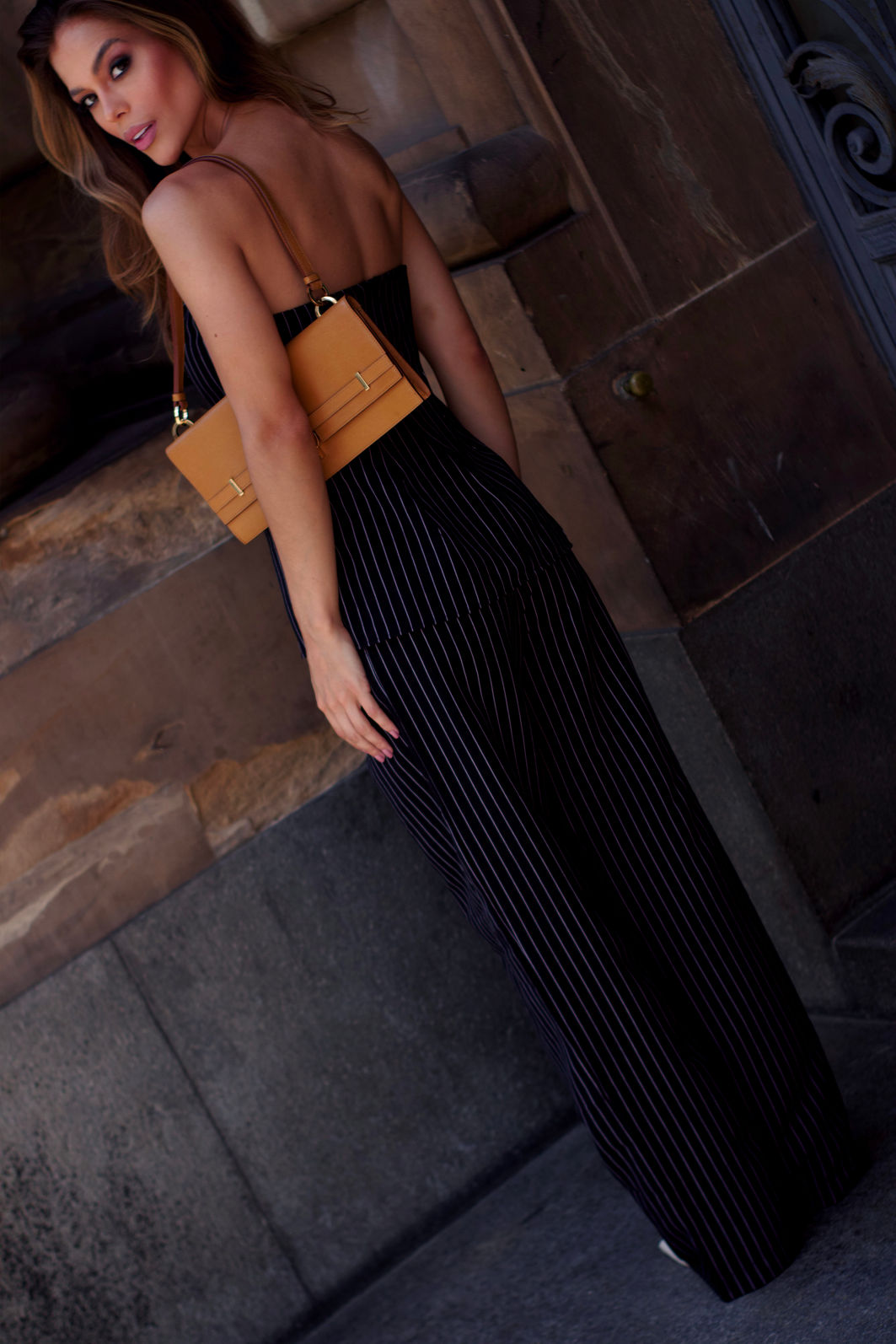 Calça Pantalona Listra Risca de Giz Calça Pantalona Listra Risca de Giz