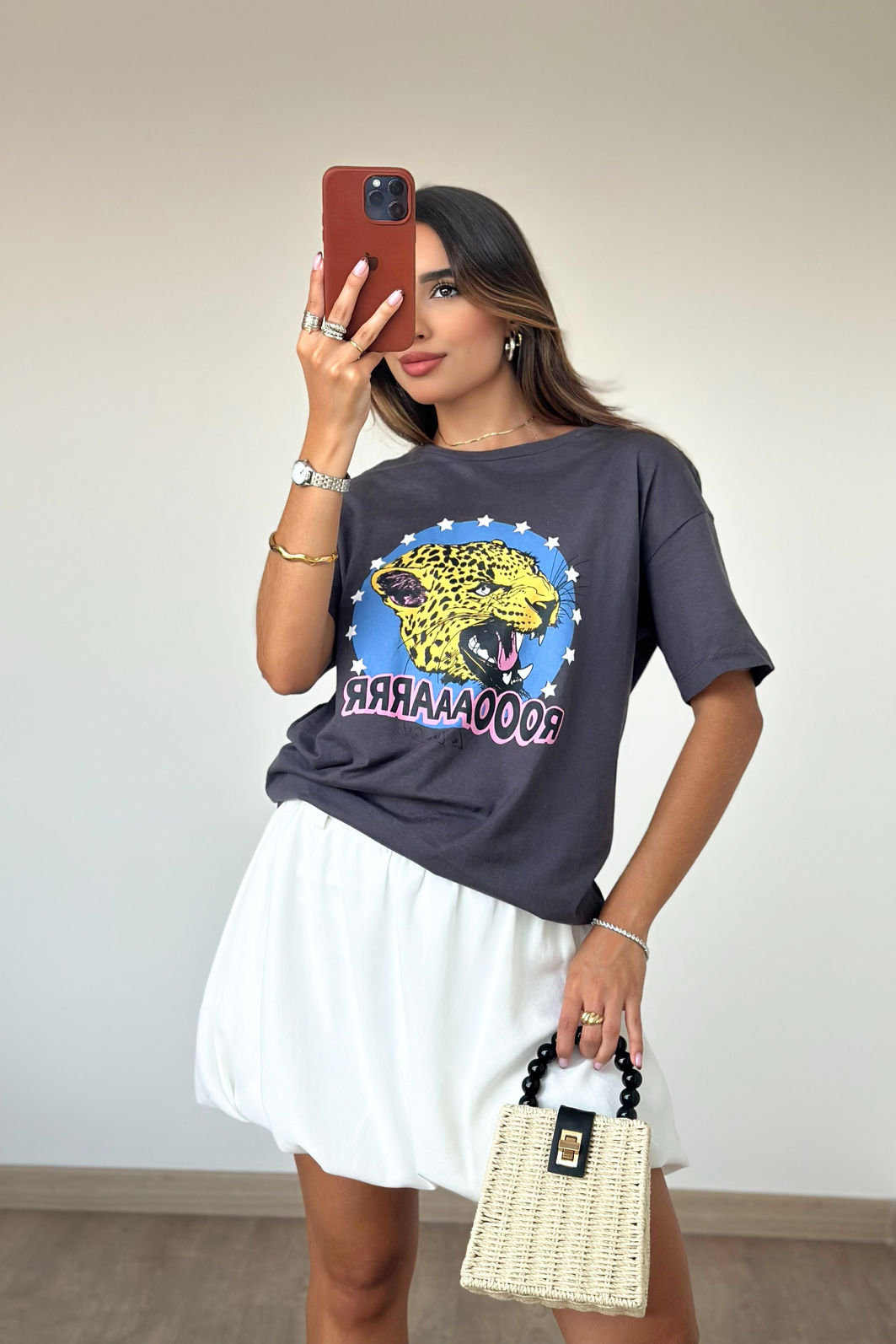 Saia Balonê de Crepe com Passantes 3 cores