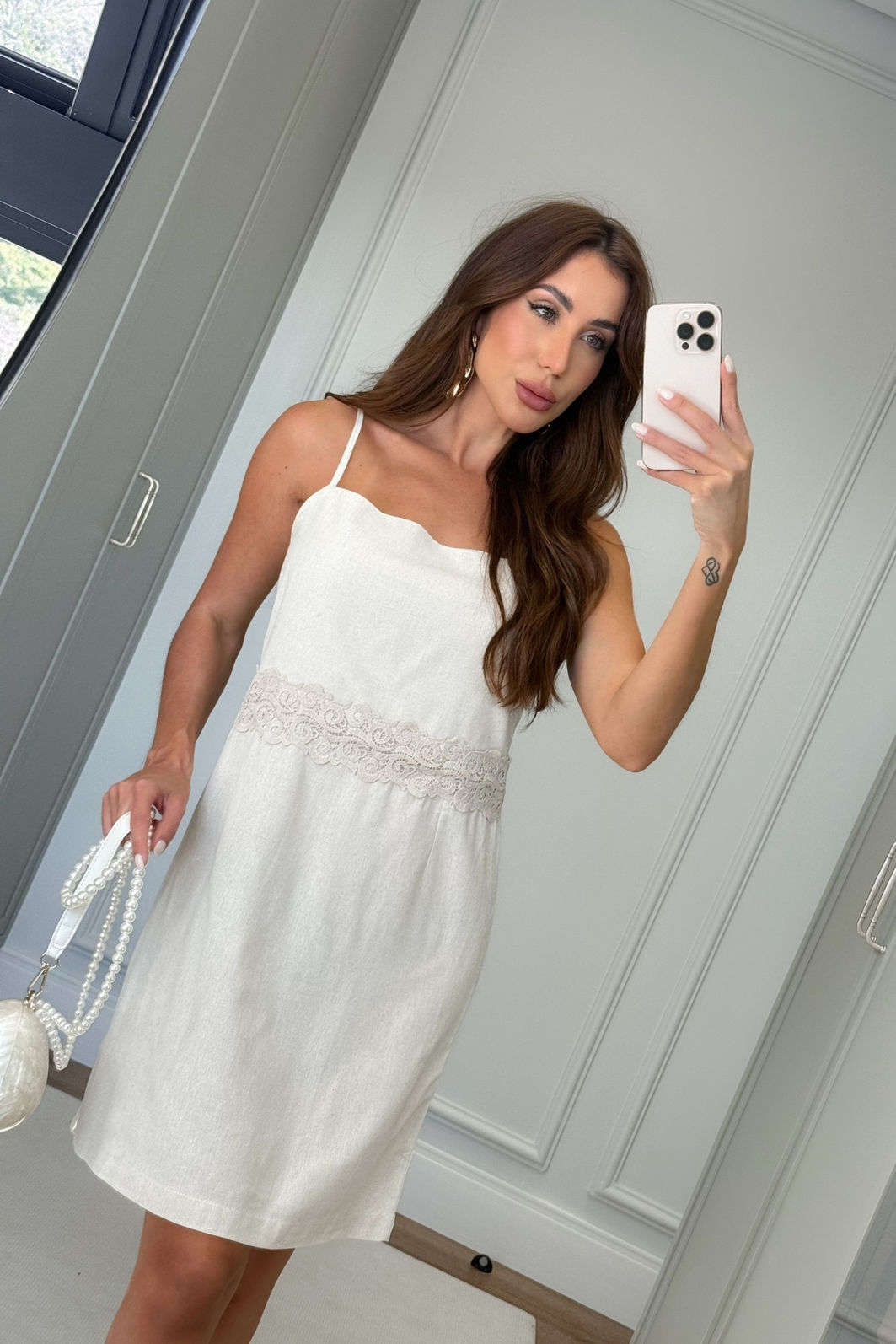 Vestido de Linho com Renda 3 Cores Vestido de Linho com Renda 3 Cores