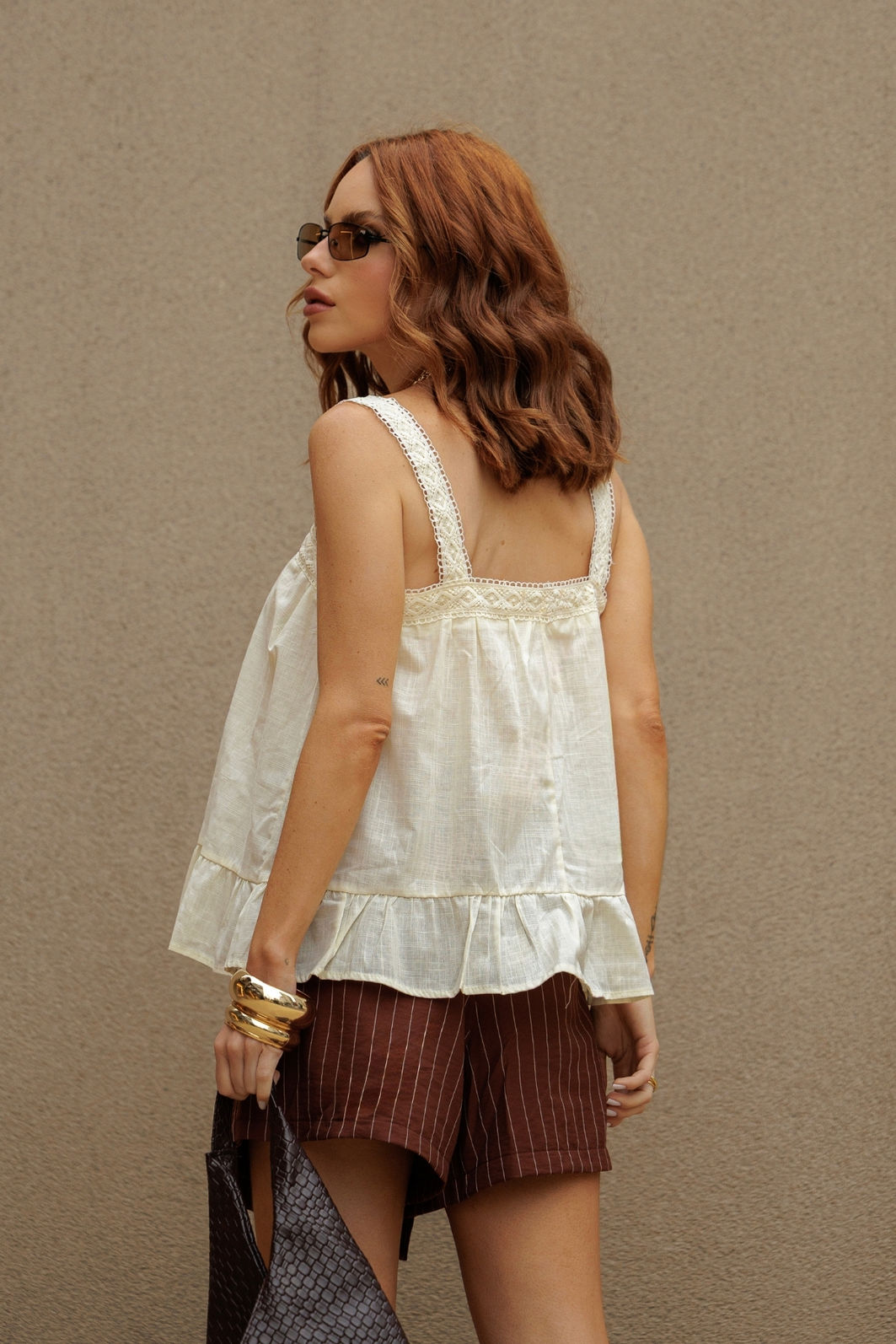 Bata Regata 100% Algodão com Alças Renda 3 Cores