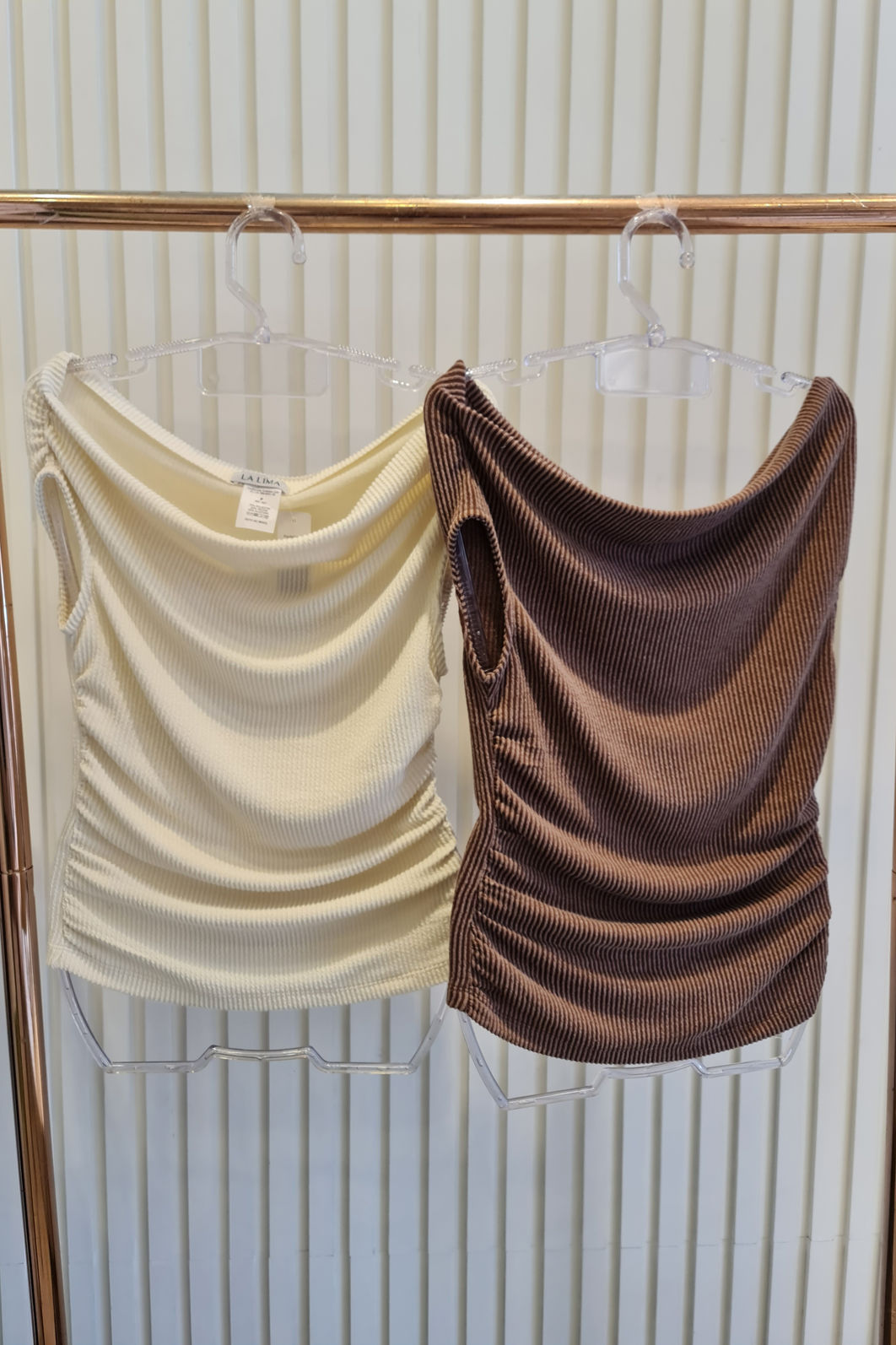 Blusa Ombro Caído Canelada 2 Cores