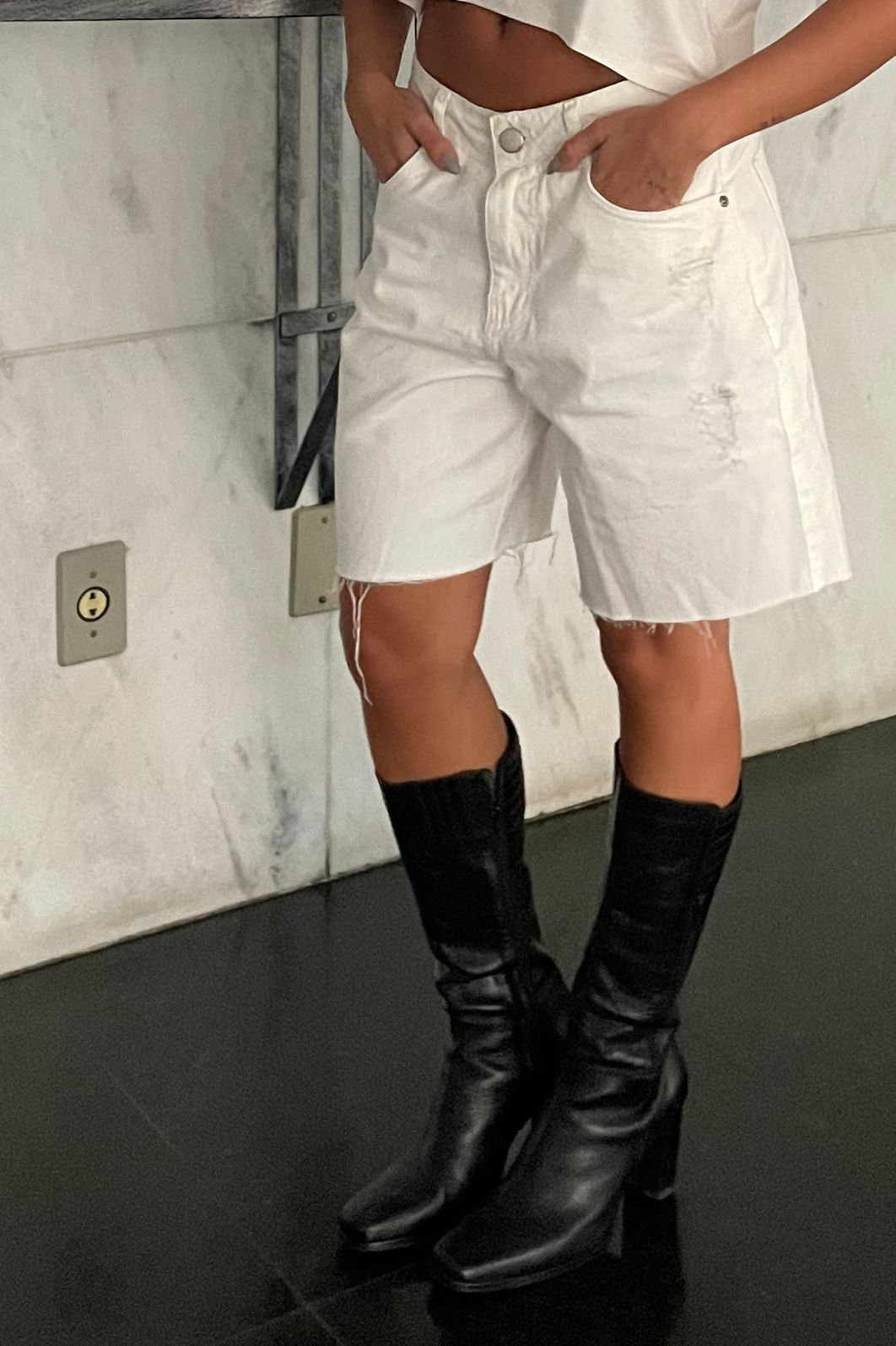 Bermuda FemininaJeans Off White