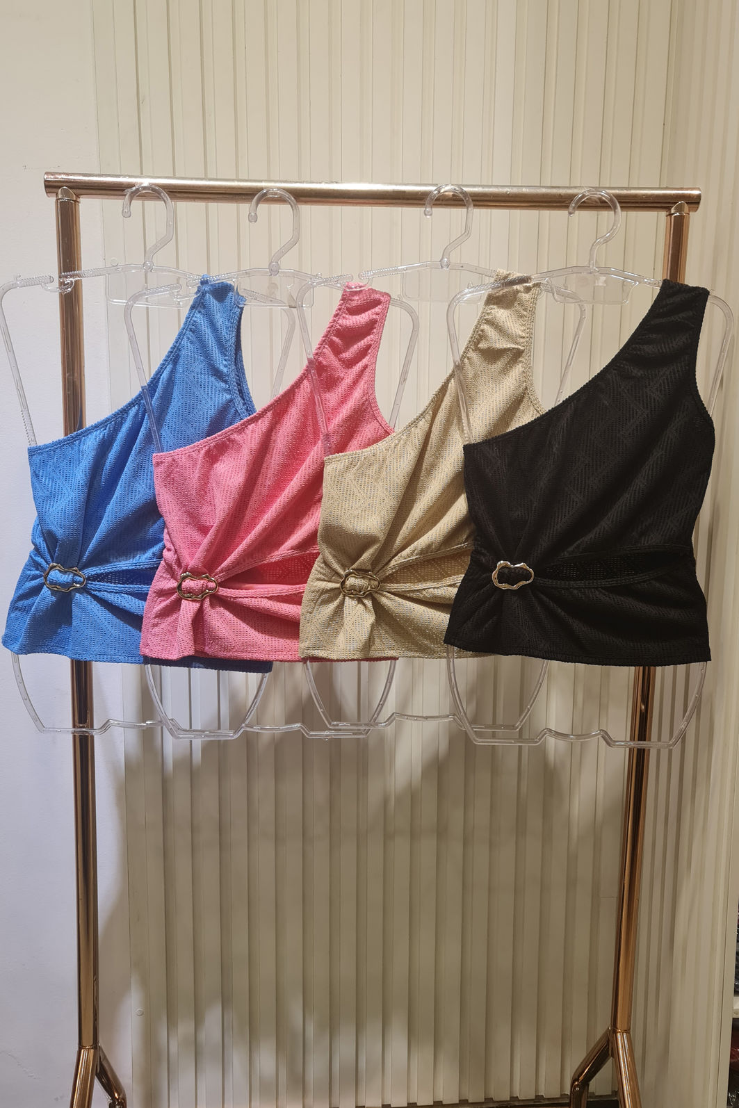 Blusa 1 Ombro Renda Fivela Orgânica 4 Cores