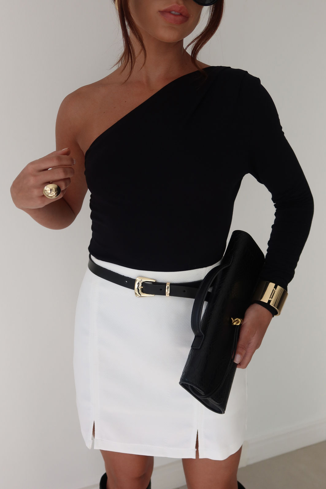 Blusa de 1 Ombro Manga Longa 3 Cores Blusa de 1 Ombro Manga Longa 3 Cores