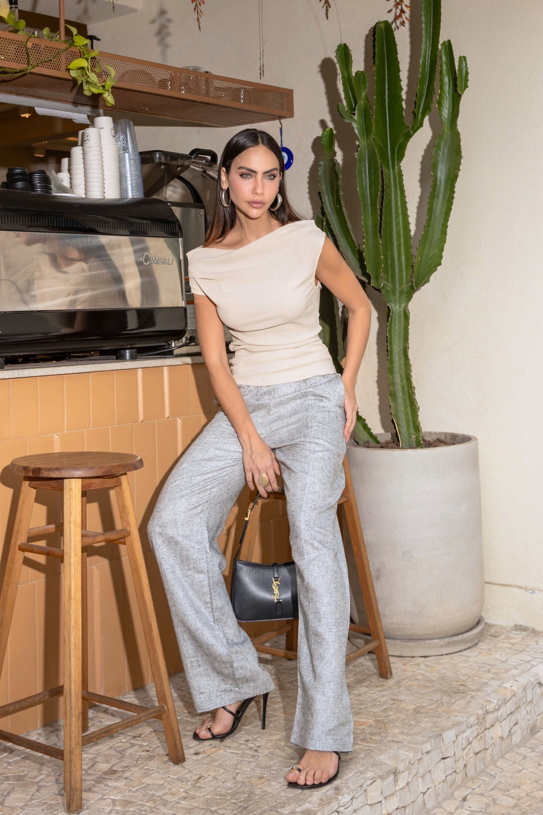 Calça Pantalona Linho Brilho 2 Cores