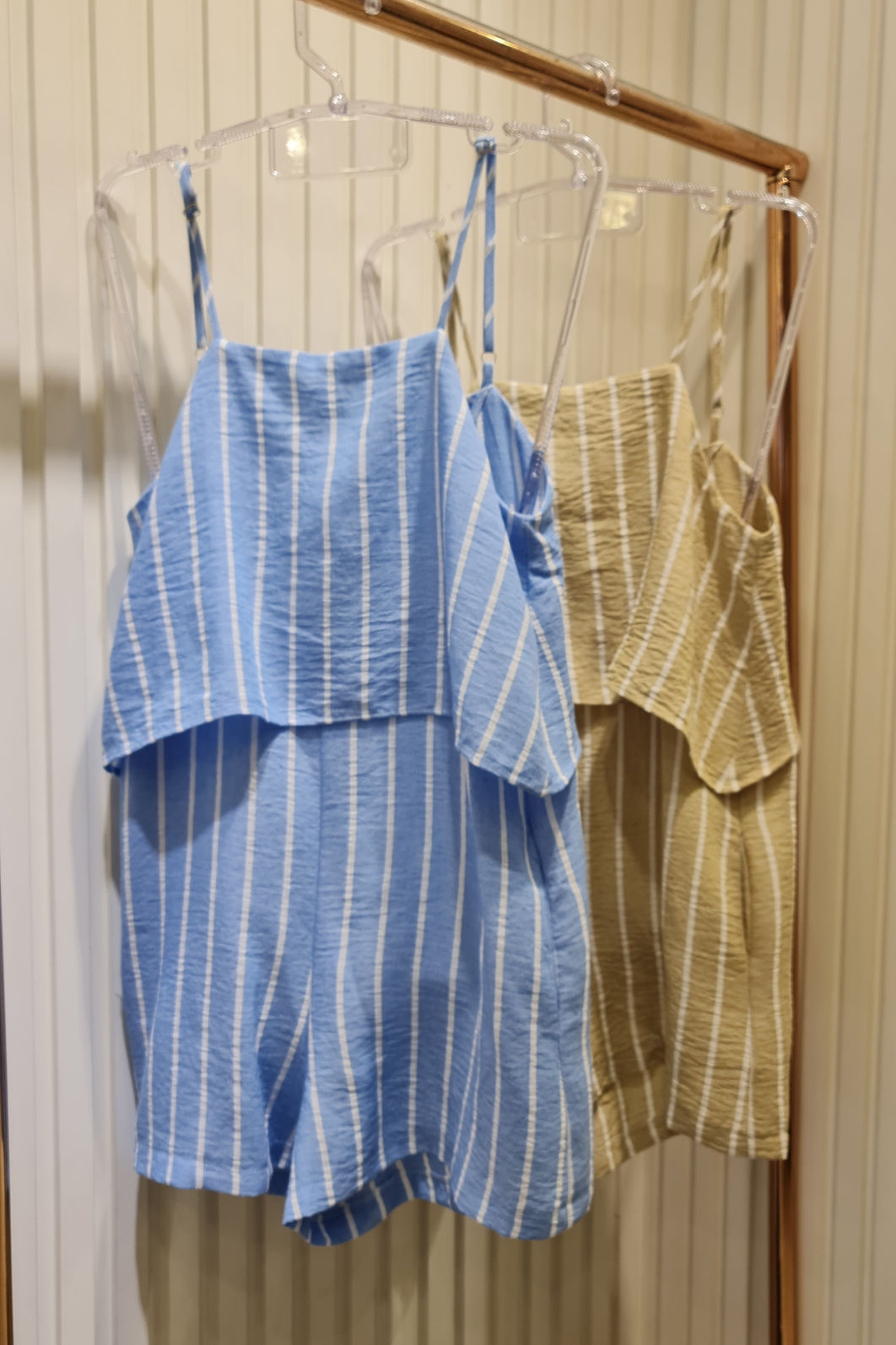 Macaquinho Listrado Crepe Linho 2 Cores