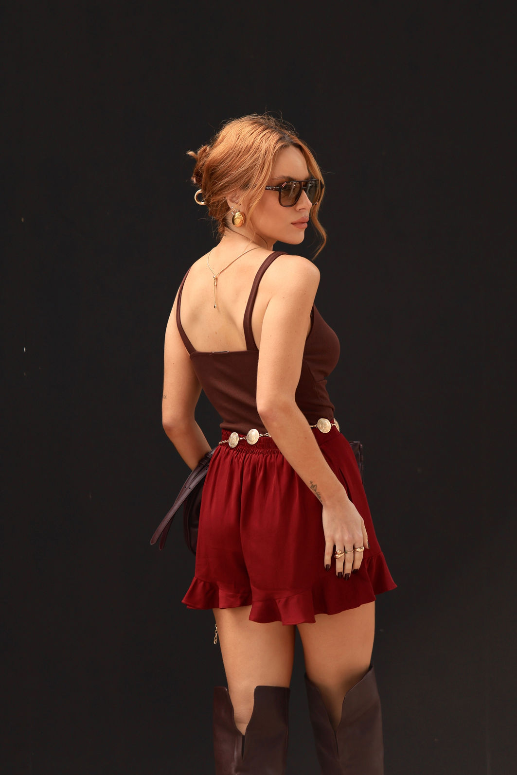 Shorts Fluido Babados com Bolsos 2 Cores