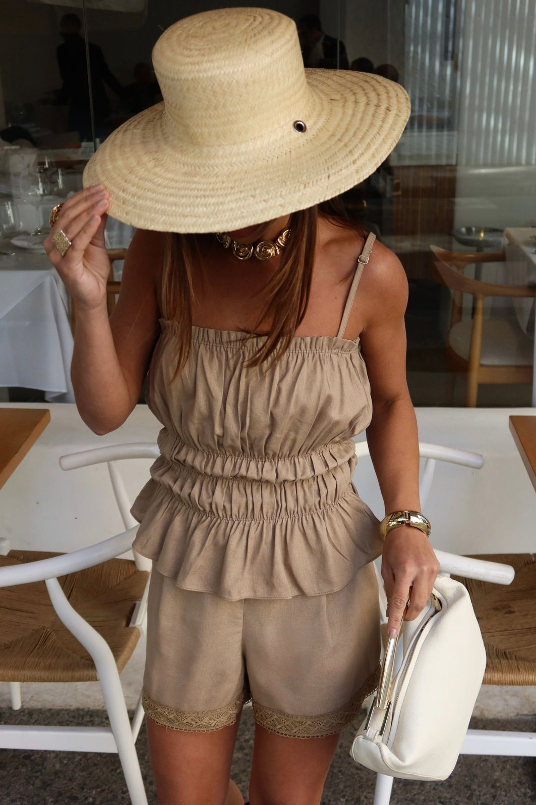 Blusa Drapeada de Linho Alças 3 Cores Blusa Drapeada de Linho Alças 3 Cores