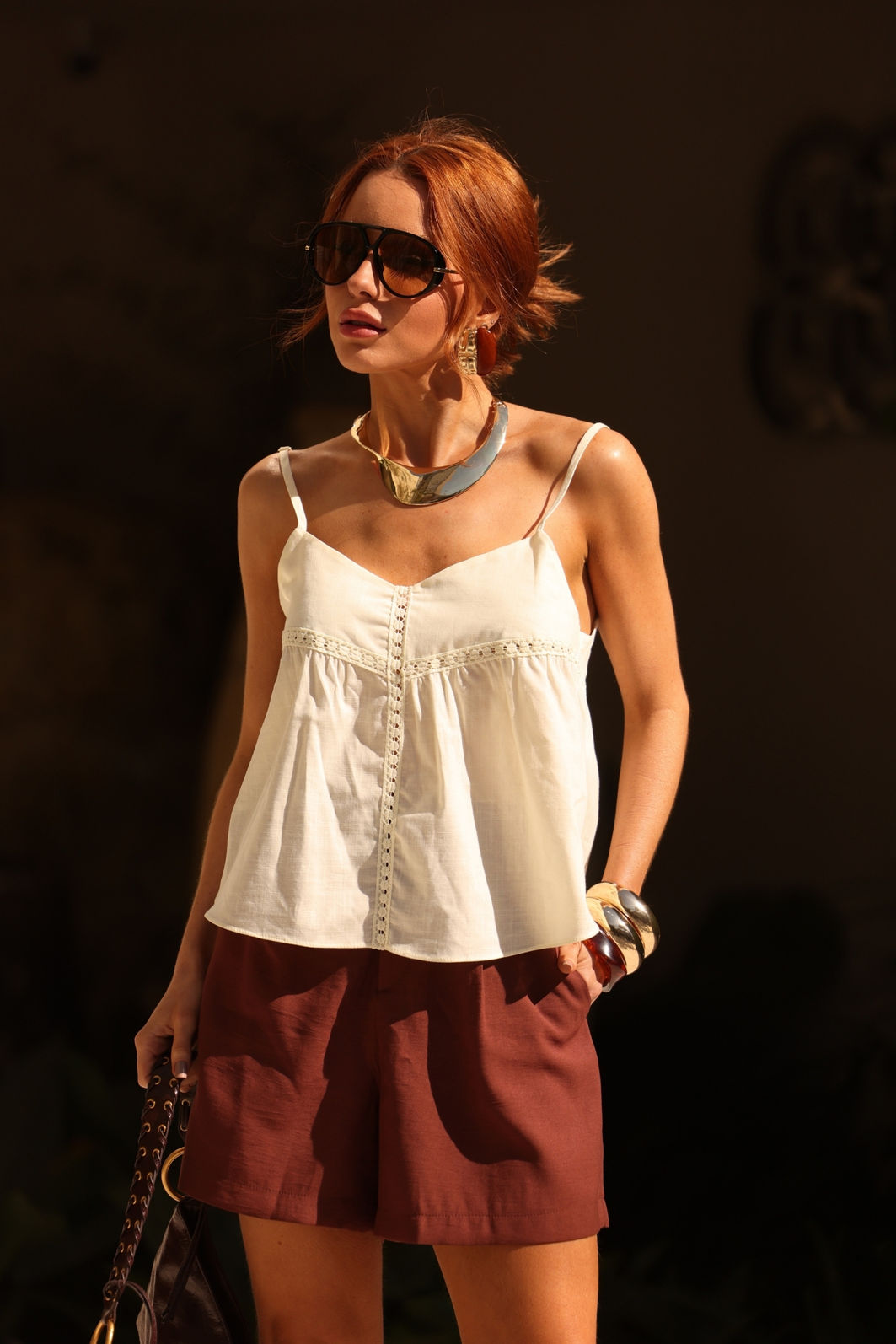 Bata de Algodão com Renda Entremeio 3 Cores Bata de Algodão com Renda Entremeio 3 Cores