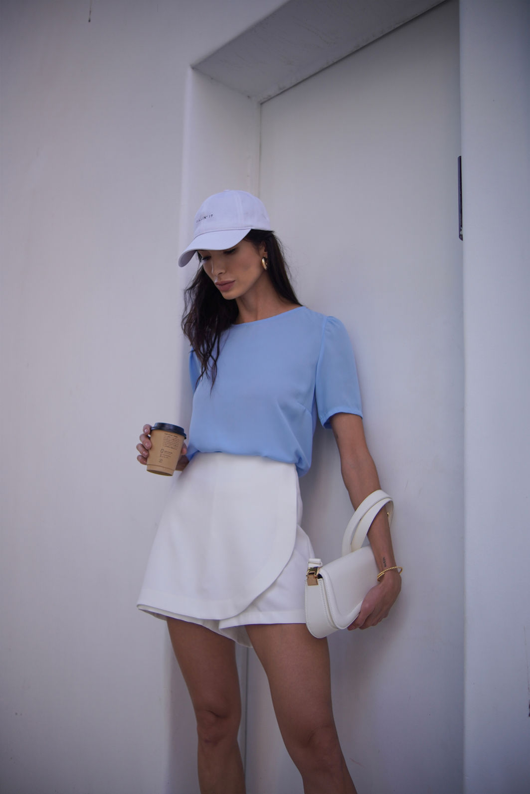 Blusa Crepe Manga Basic 4 Cores Blusa Crepe Manga Basic 4 Cores