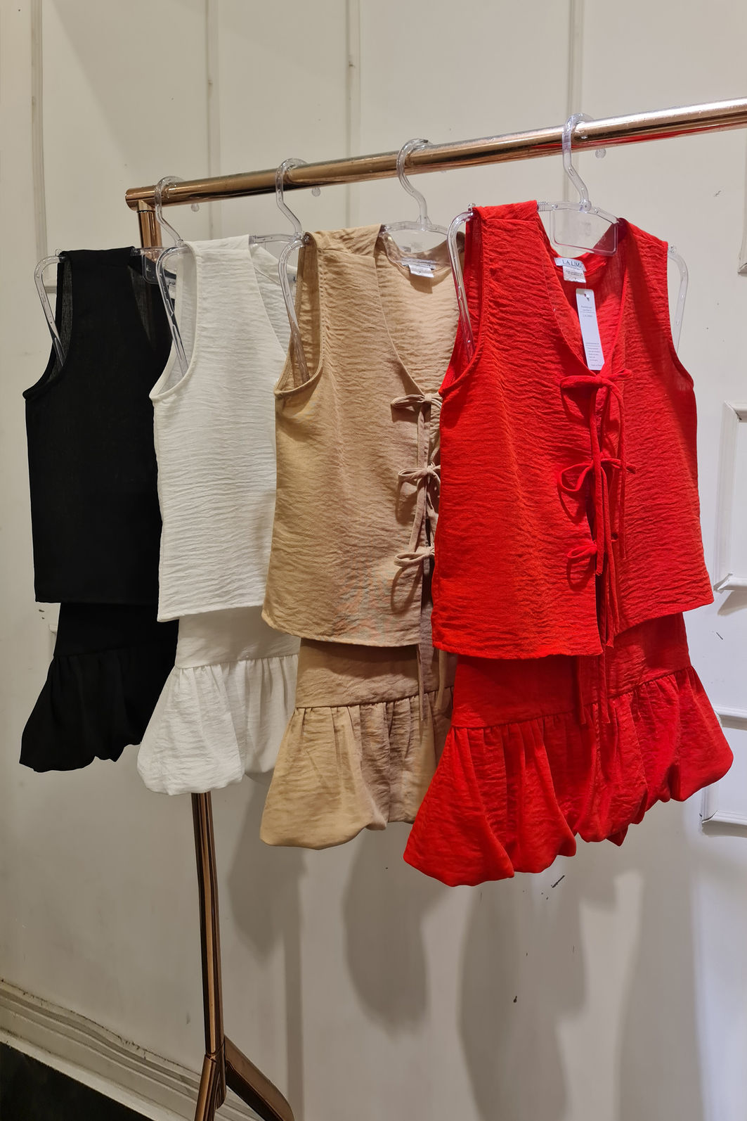 Conjunto Colete Laços + Saia Balonê 4 Cores