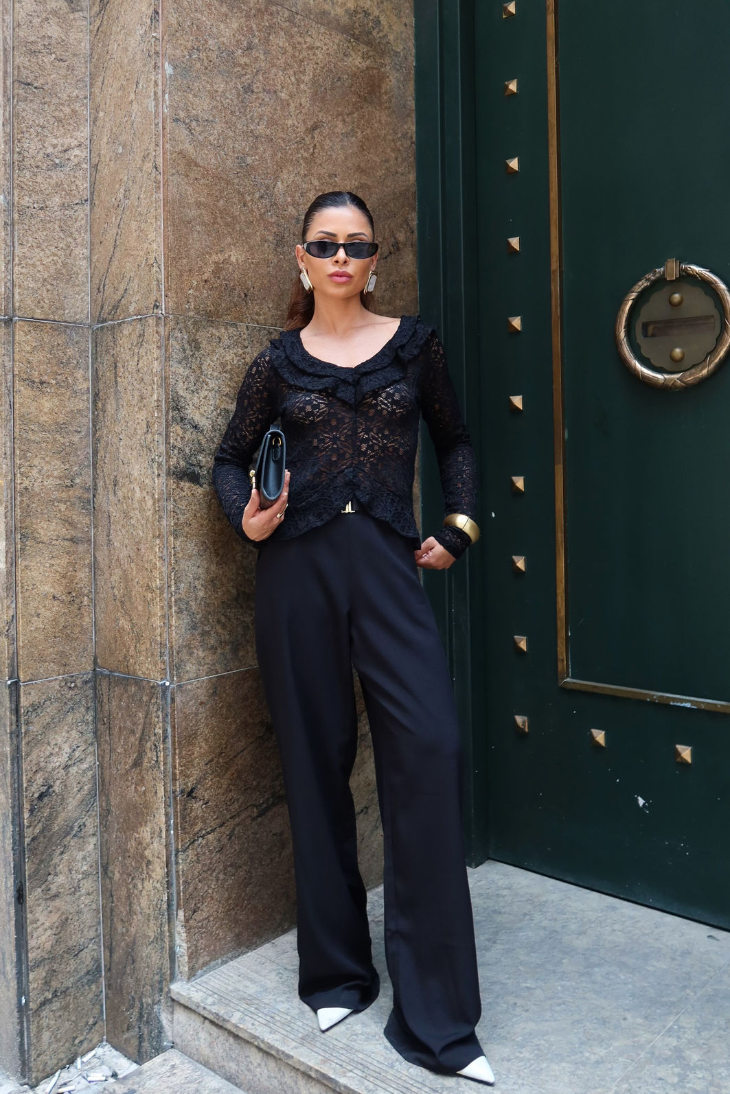 Blusa Babados Renda Boho Manga Longa 2 Cores