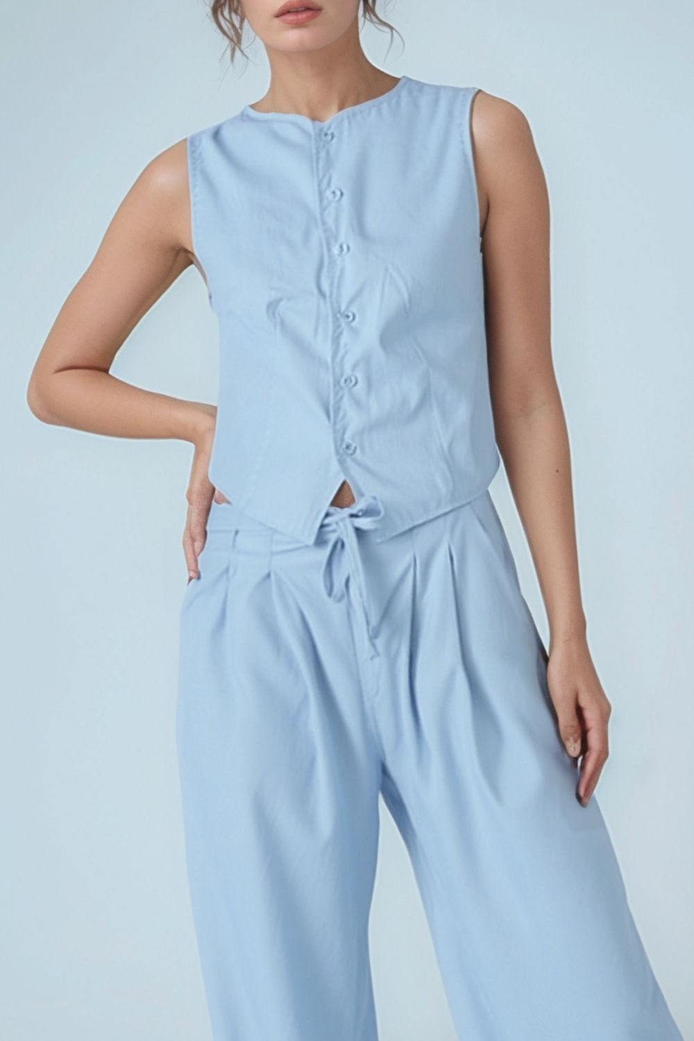 Colete Regata Decote Alto Alfaiataria 3 Cores Colete Regata Decote Alto Alfaiataria 3 Cores