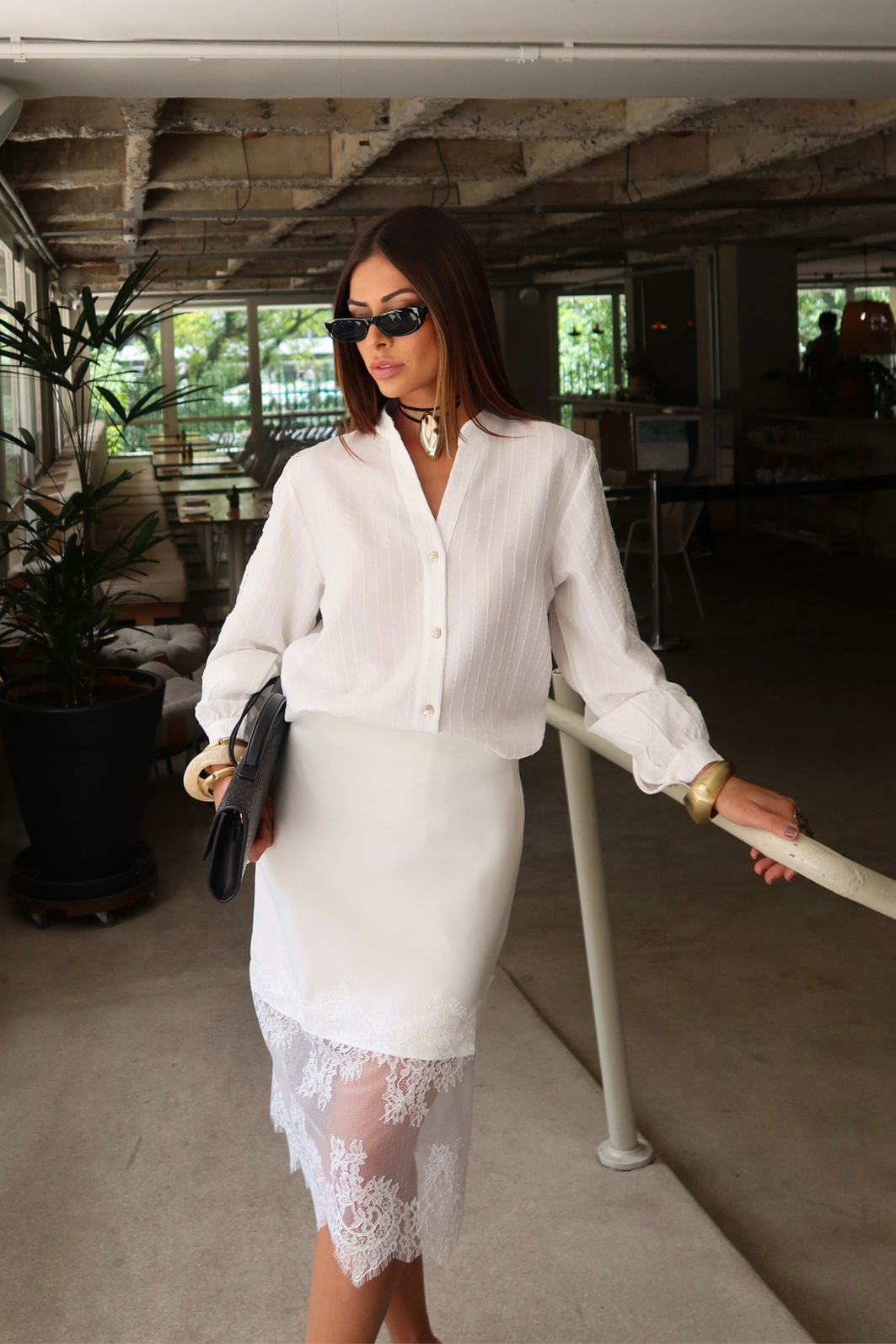 Camisa Renda Bordada 2 Cores