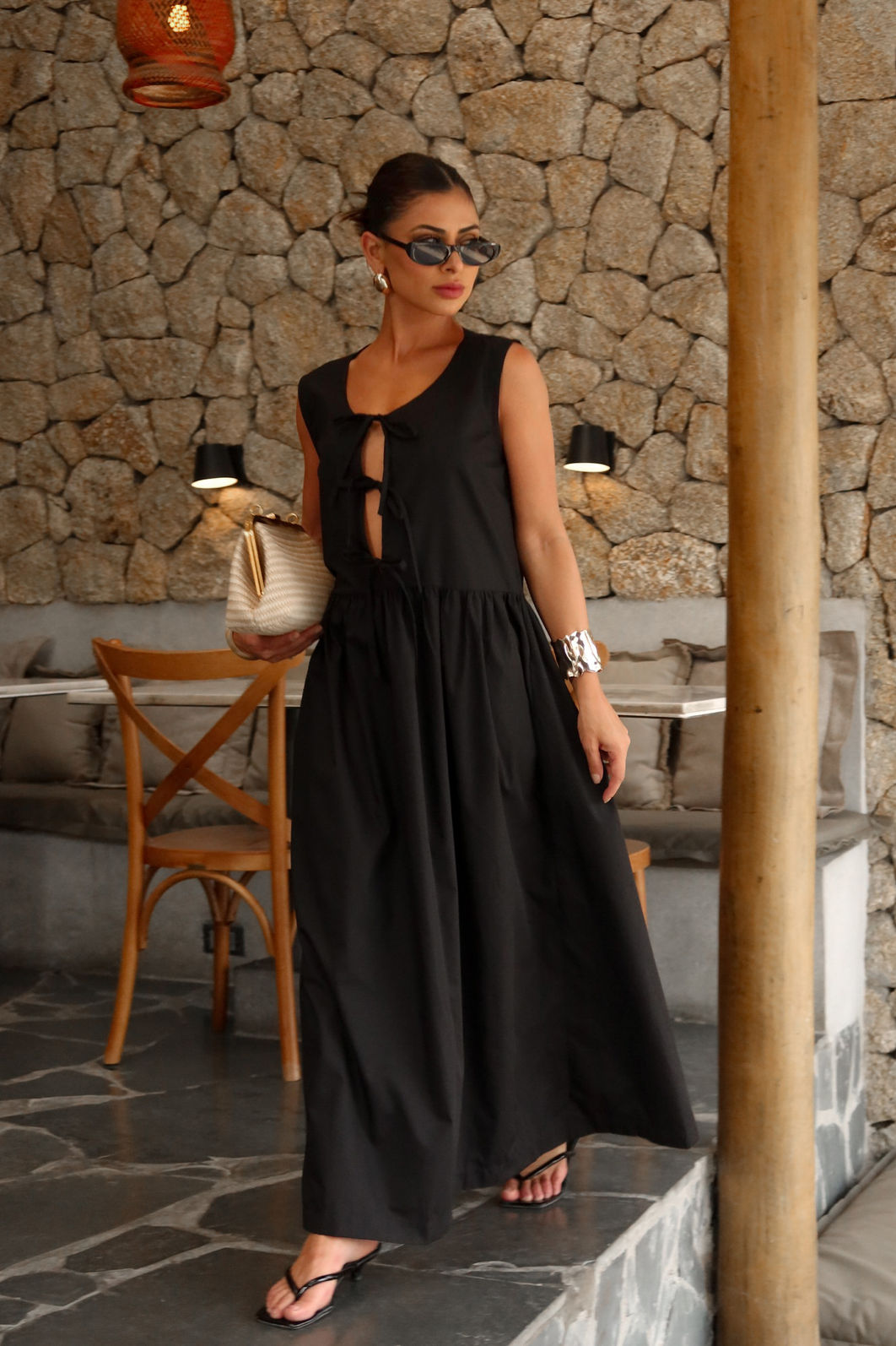 Vestido Lacinhos Tricoline Amplo 3 Cores