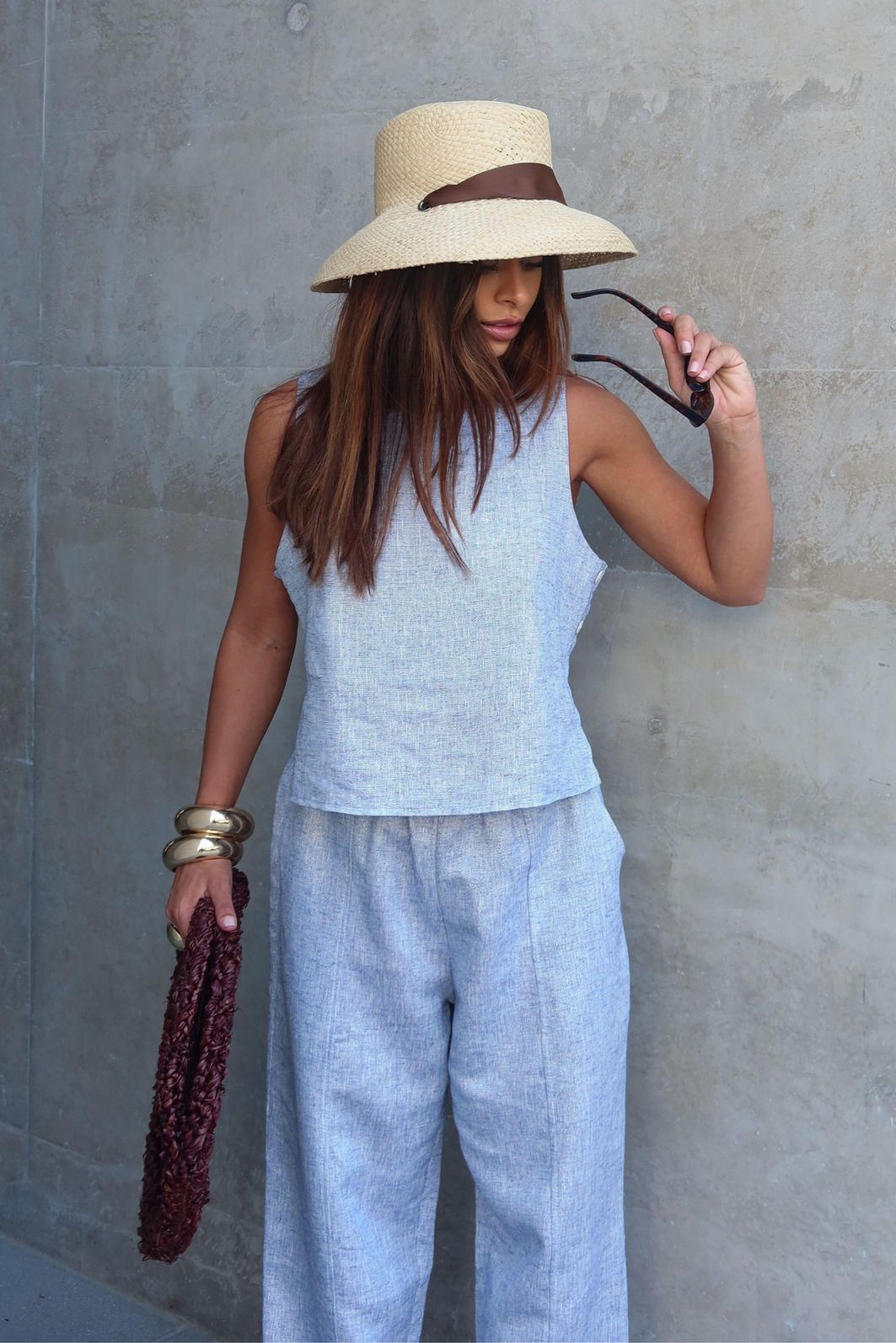 Regata Linho com Brilho com Botões 2 Cores