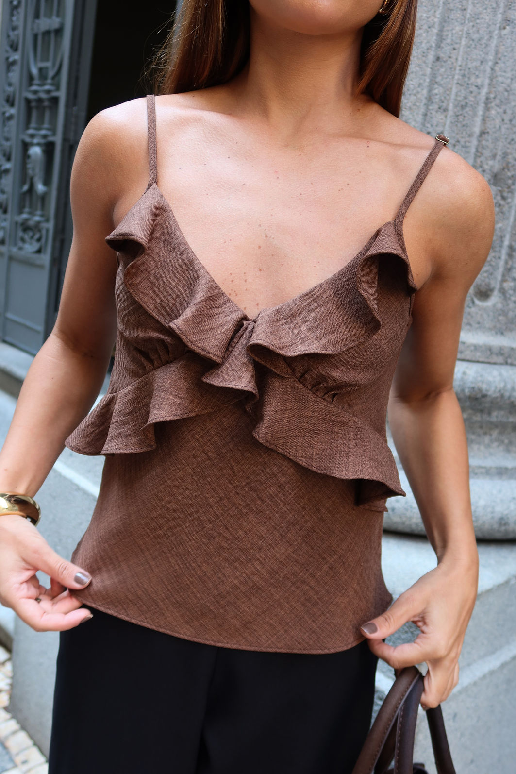 Blusa de Babados em Crepe Boho 3 Cores