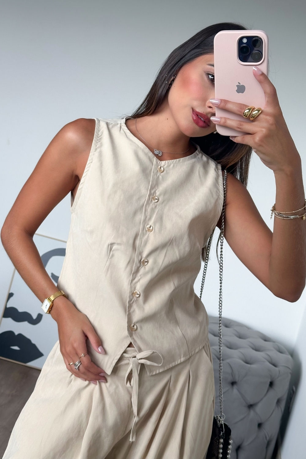 Colete Regata Decote Alto Alfaiataria 3 Cores Colete Regata Decote Alto Alfaiataria 3 Cores