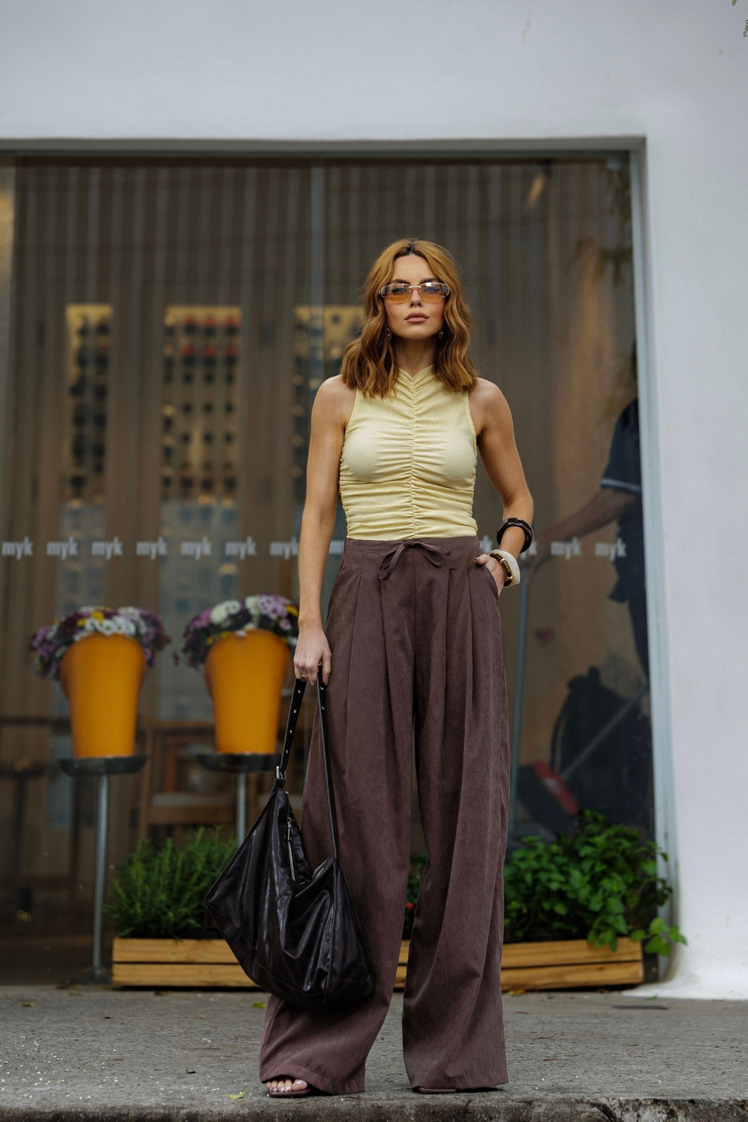 Blusa Drapeada em Malha Texturizada 3 Cores Blusa Drapeada em Malha Texturizada 3 Cores