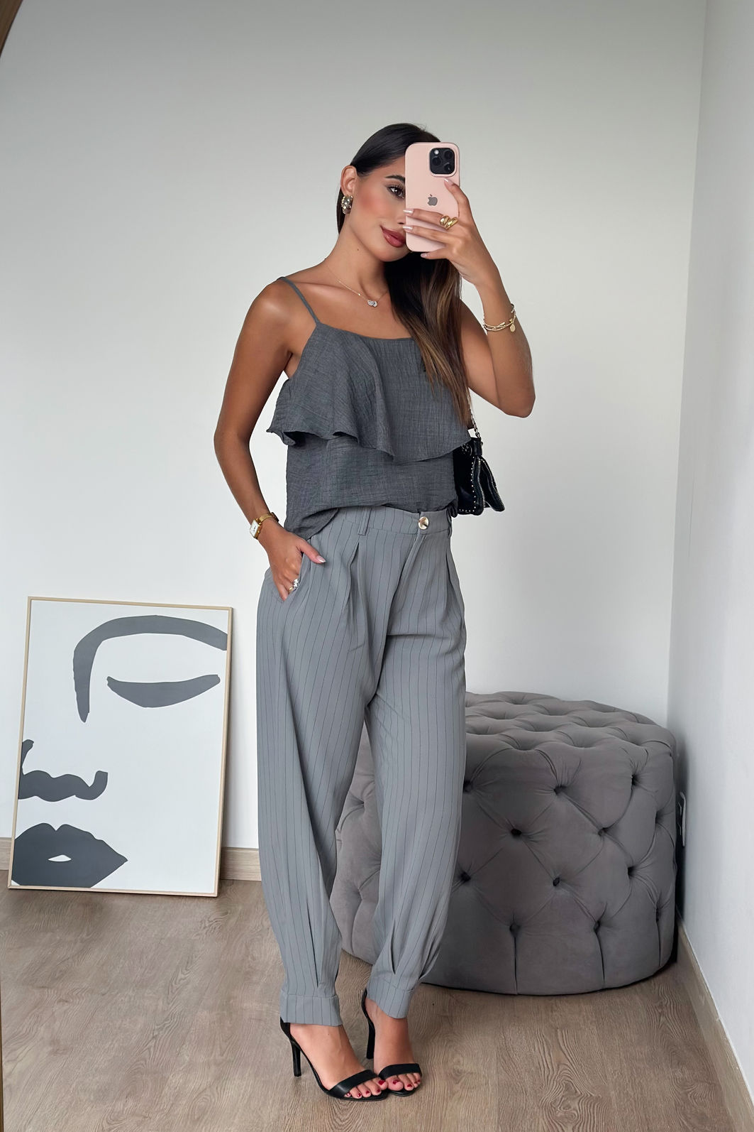 Blusa Alça com Um Babado 3 Cores