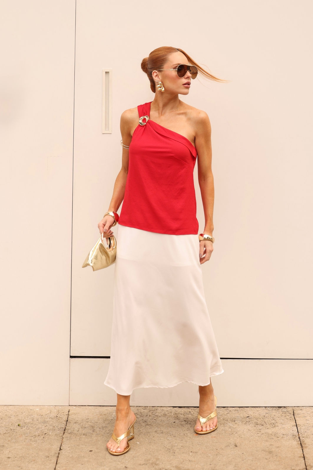 Blusa 1 Ombro Fivela Karen 2 Cores