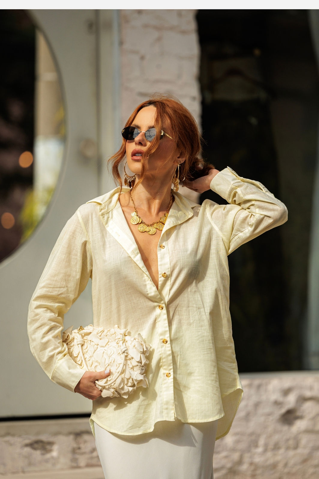 Camisa Oversized 100% Algodão com Textura 3 Cores Camisa Oversized 100% Algodão com Textura 3 Cores