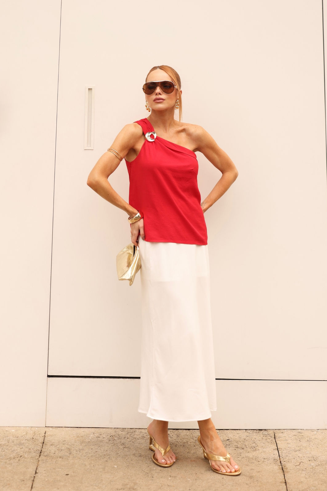 Blusa 1 Ombro Fivela Karen 2 Cores