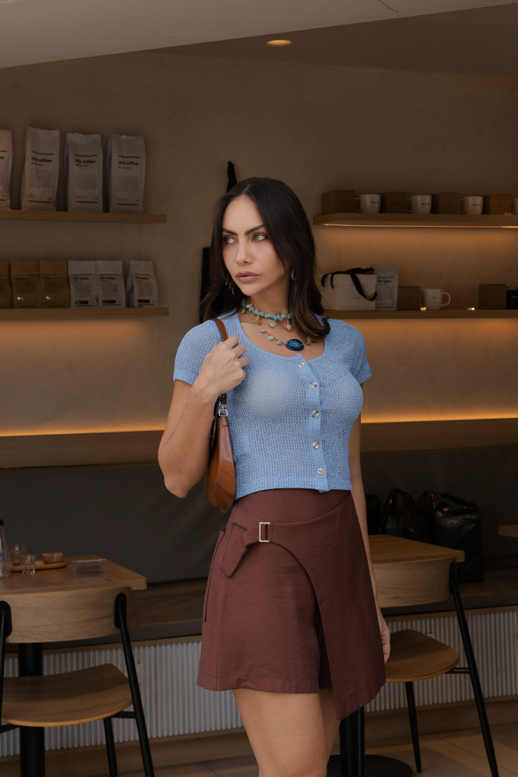 Blusa com Botões Malha Trabalhada 3 Cores