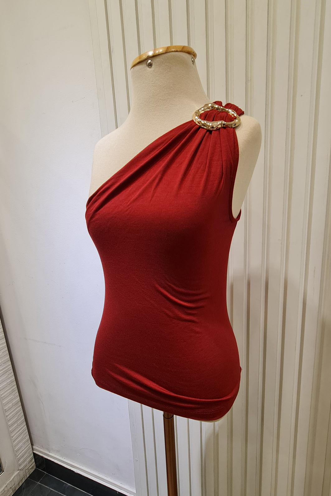 Blusa 1 Ombro Fivela Orgânica - Viscolycra Premium Blusa 1 Ombro Fivela Orgânica - Viscolycra Premium