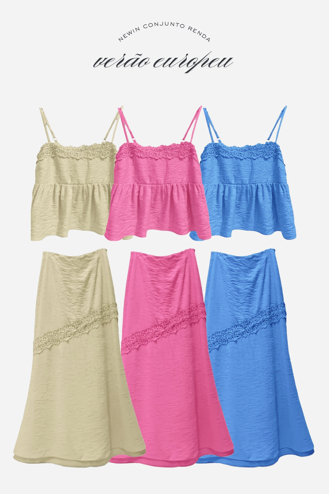 Blusa Peplum com Renda Floral  3 Cores