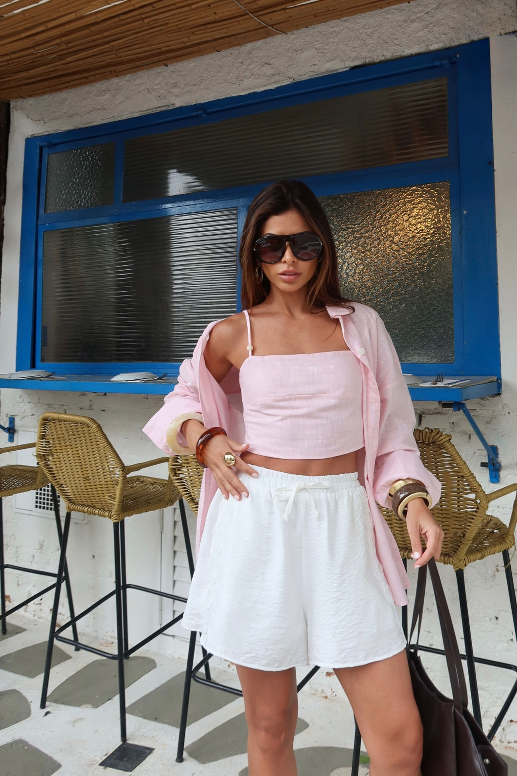 Conjunto Camisa e Top 100% Alogão 2 Cores Conjunto Camisa e Top 100% Alogão 2 Cores