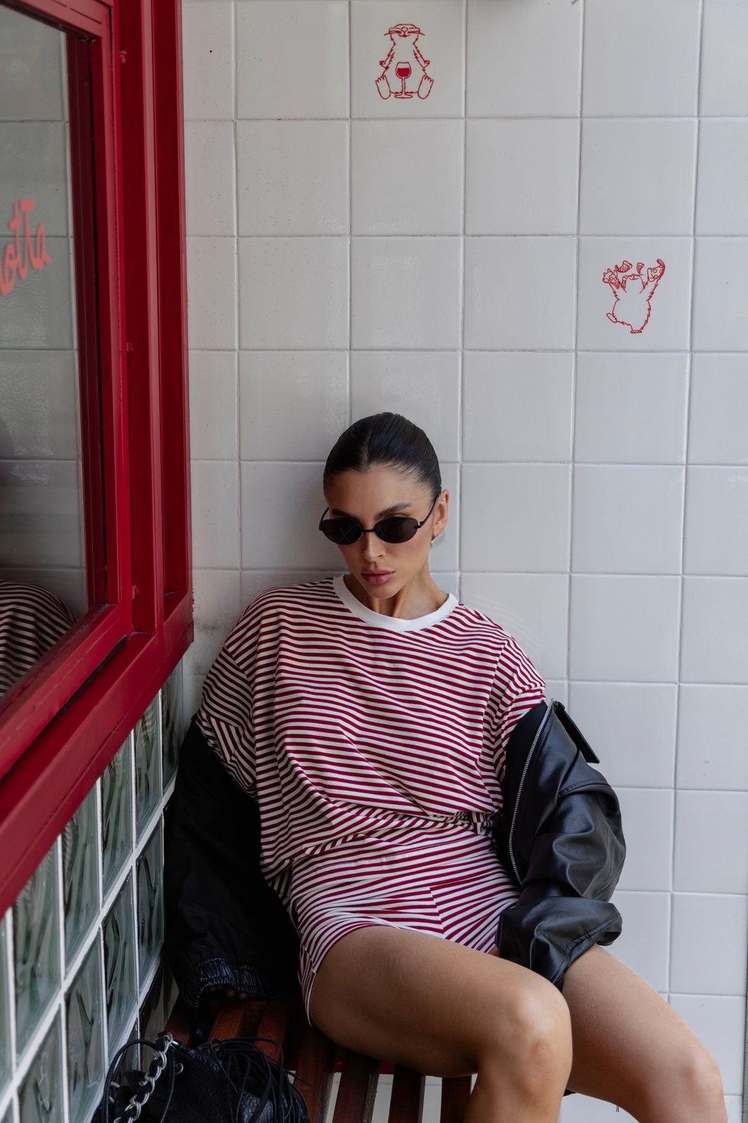 shorts fold-over listrado mundo lolita