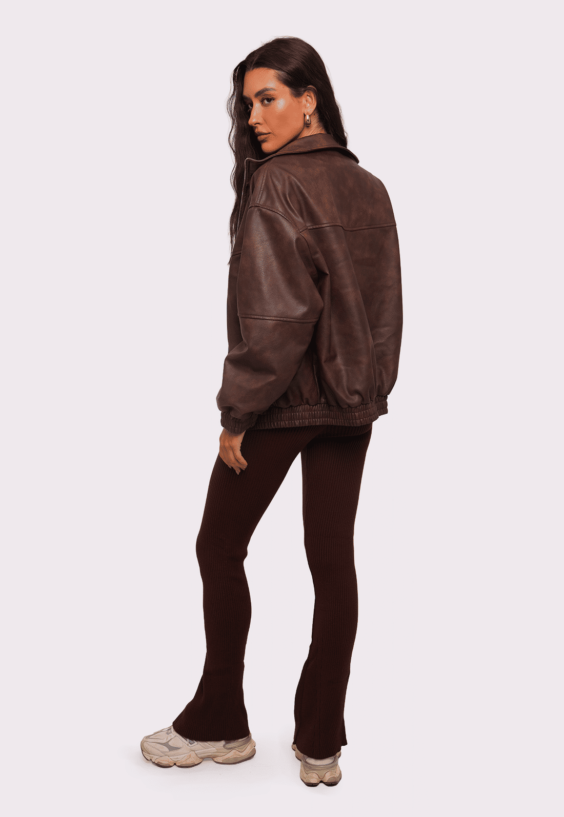 calça de tricô amore marrom mundo lolita