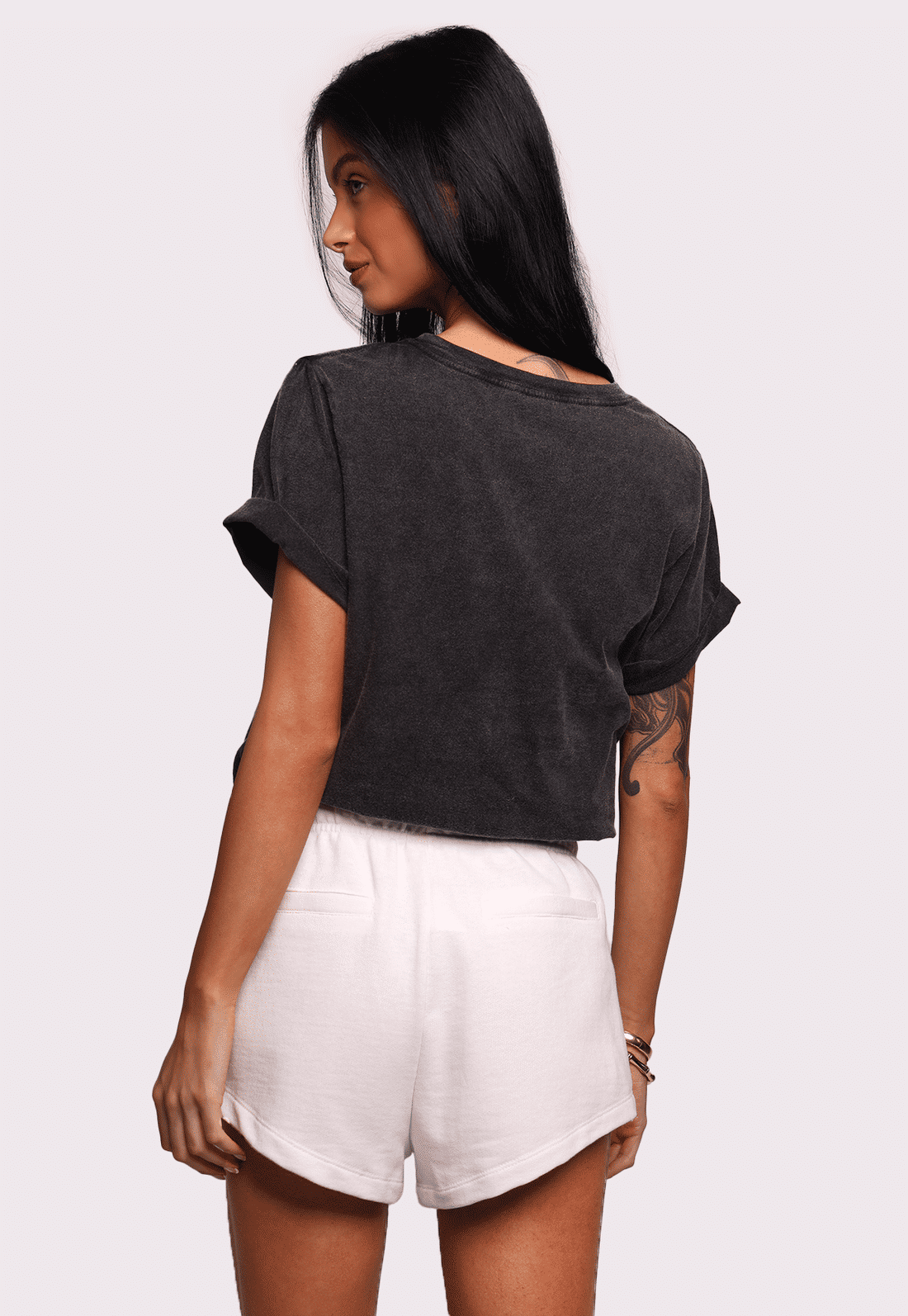 mini shorts de moletom off white mundo lolita