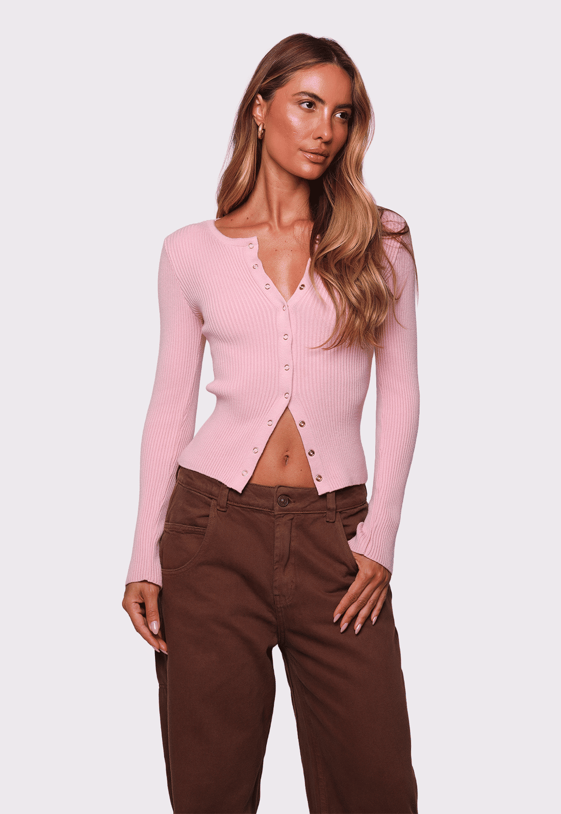 blusa de tricô amore rosa claro mundo lolita