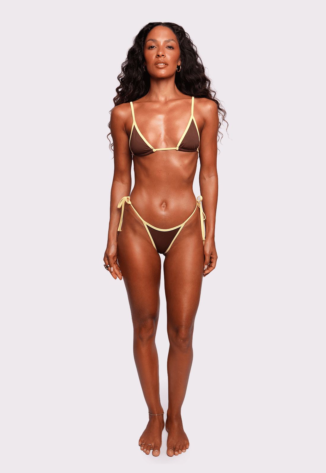 biquíni cortininha amarelo/marrom raiar mundo lolita