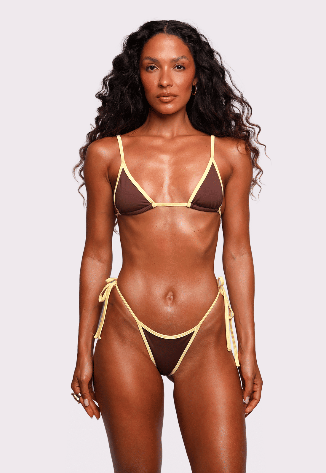 biquíni cortininha amarelo/marrom raiar mundo lolita