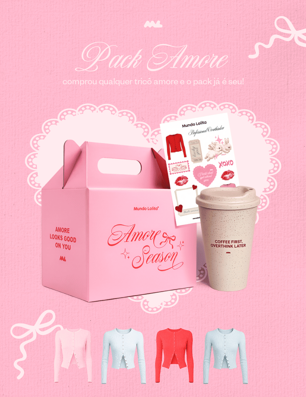 blusa de tricô amore preto mundo lolita