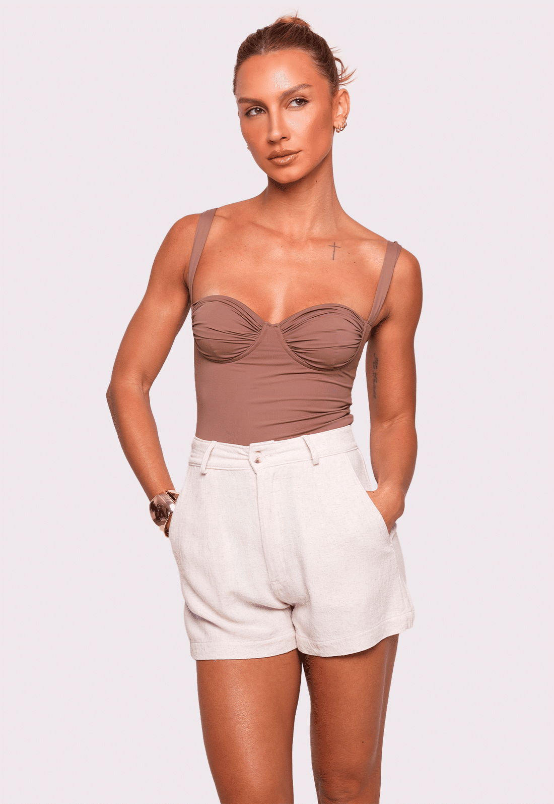 shorts com linho sand mundo lolita