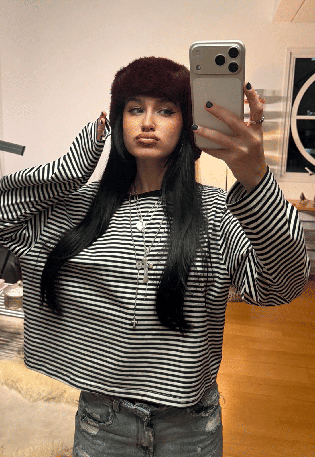 blusa manga longa black stripe mundo lolita blusa manga longa black stripe mundo lolita