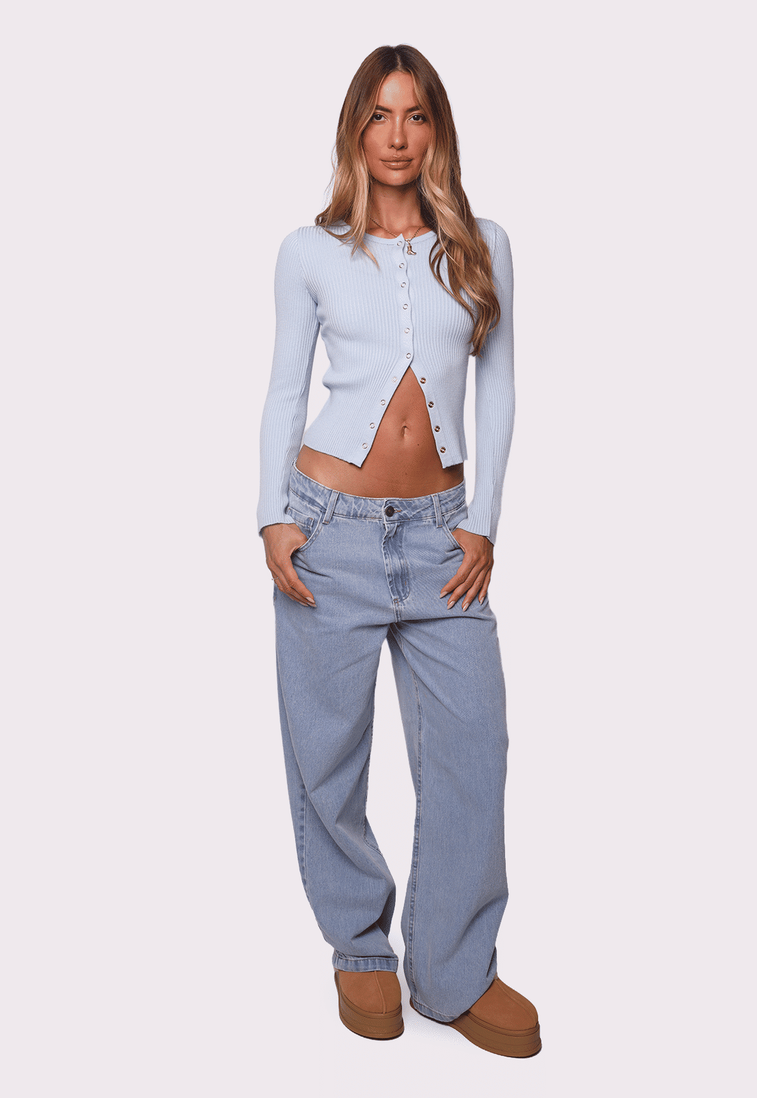 blusa de tricô amore azul claro mundo lolita