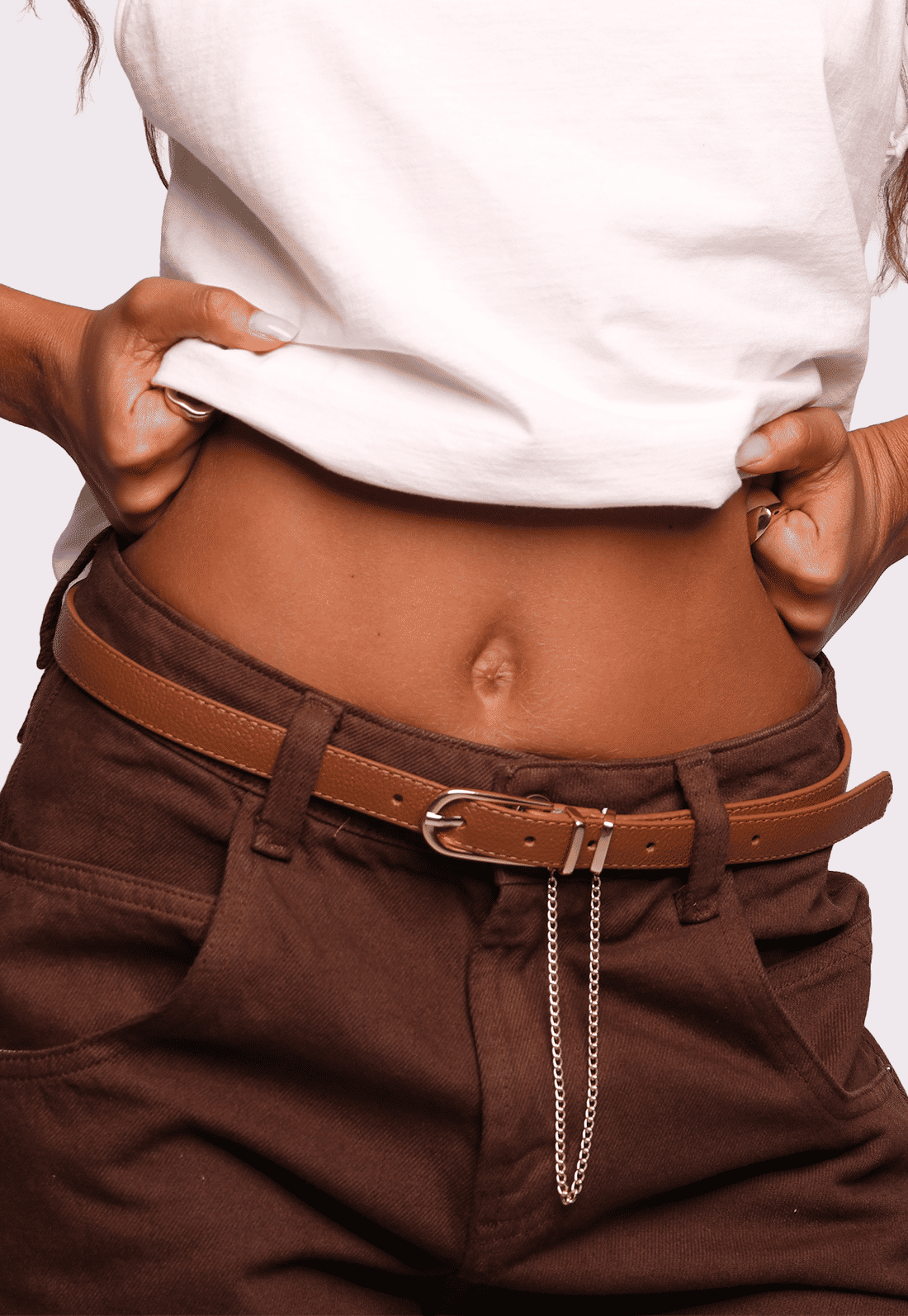 cinto couro correntes marrom laura mundo lolita