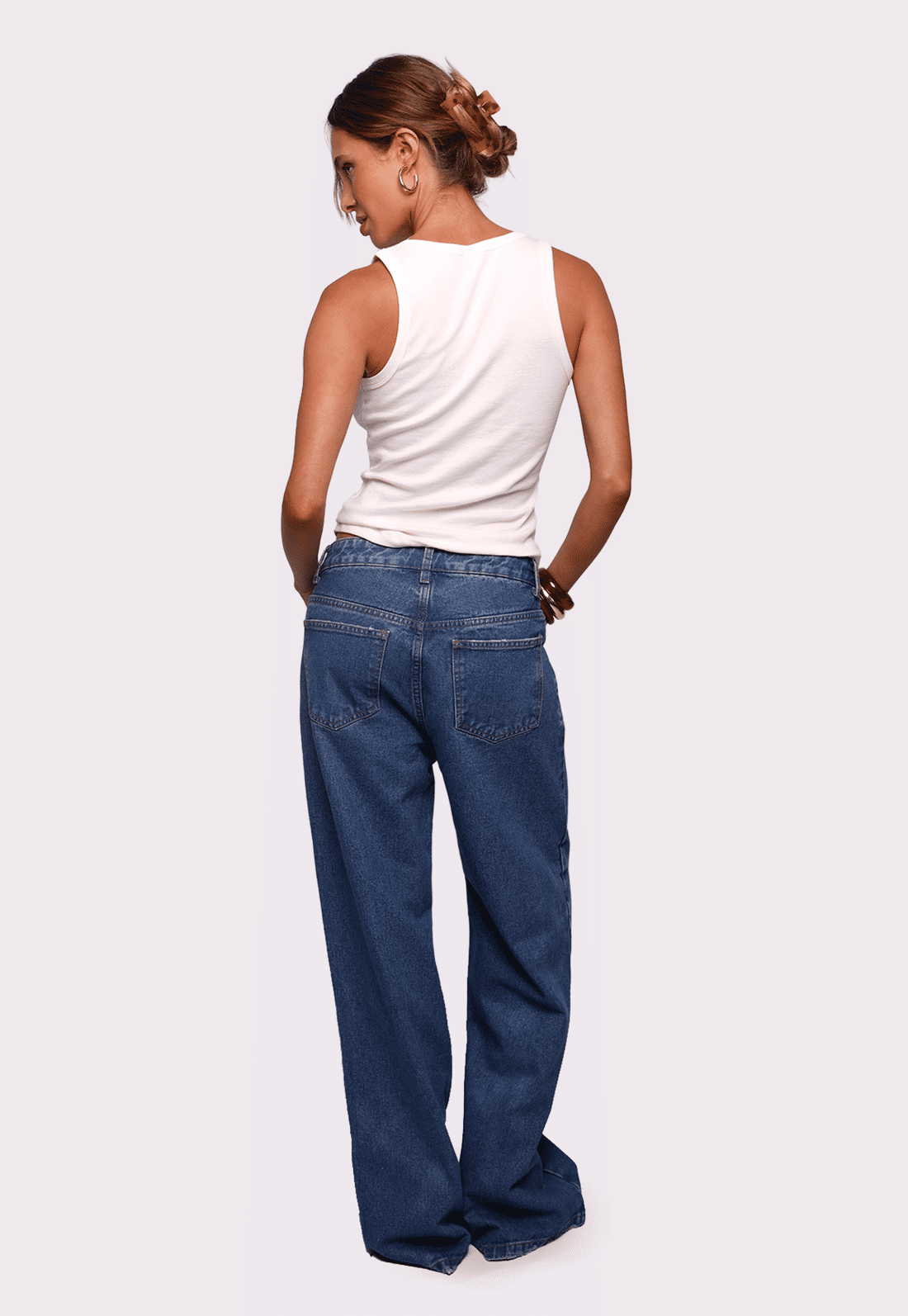 calça jeans cós assimétrico mundo lolita calça jeans cós assimétrico mundo lolita