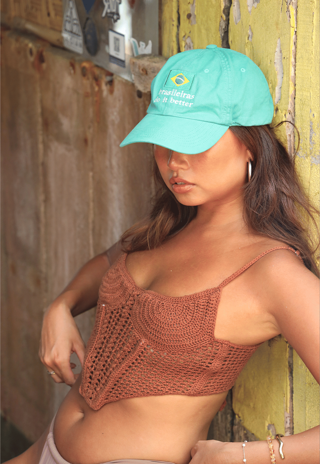 corset de crochê marrom island mundo lolita