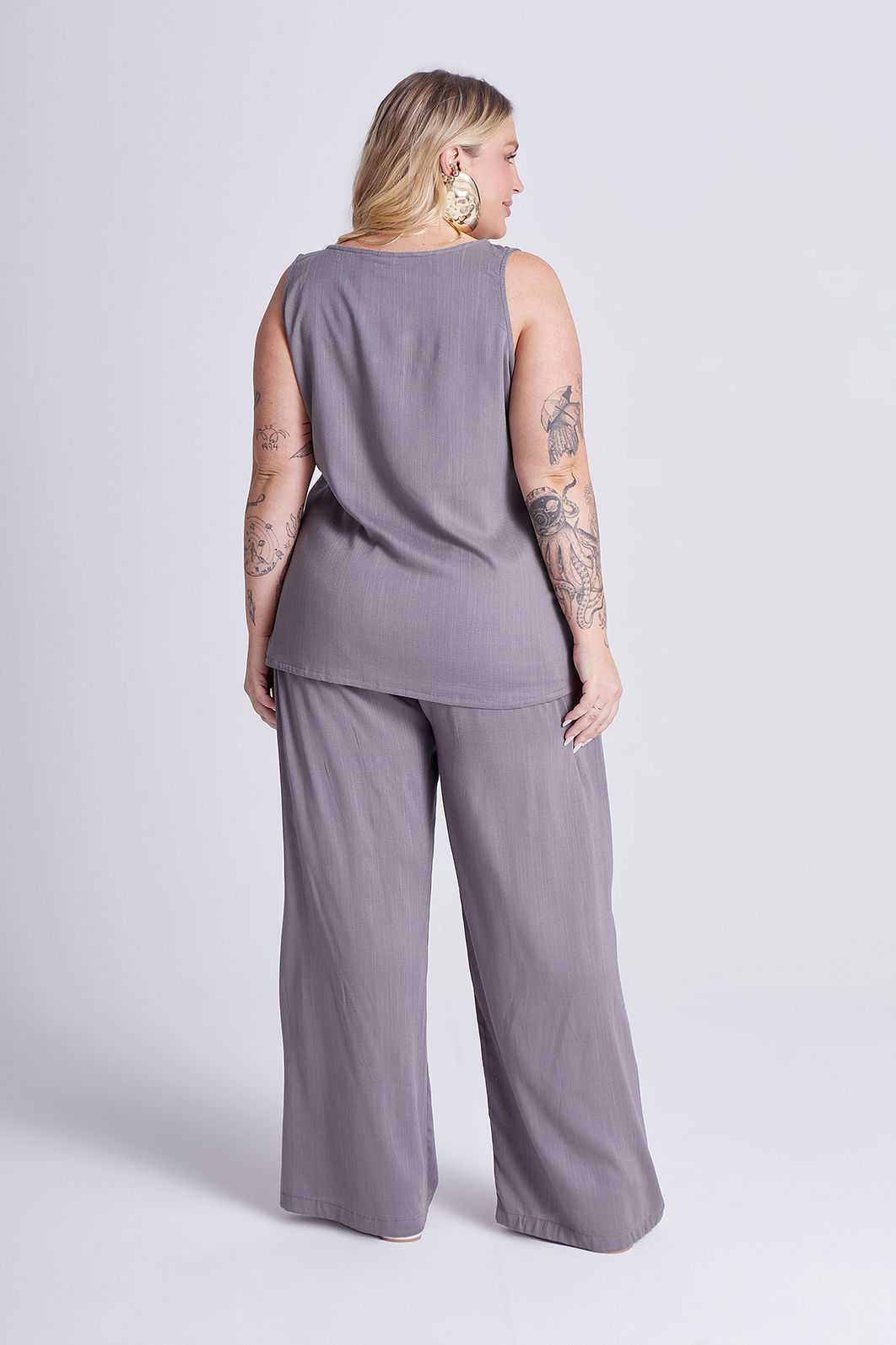 Conjunto Eli Cinza Mineral - 3 Peças Conjunto Eli Cinza Mineral - 3 Peças