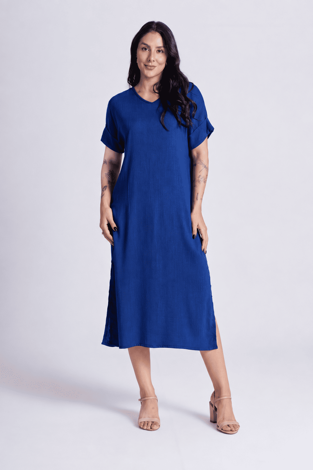 Vestido Elen Azul Galáxia Vestido Elen Azul Galáxia